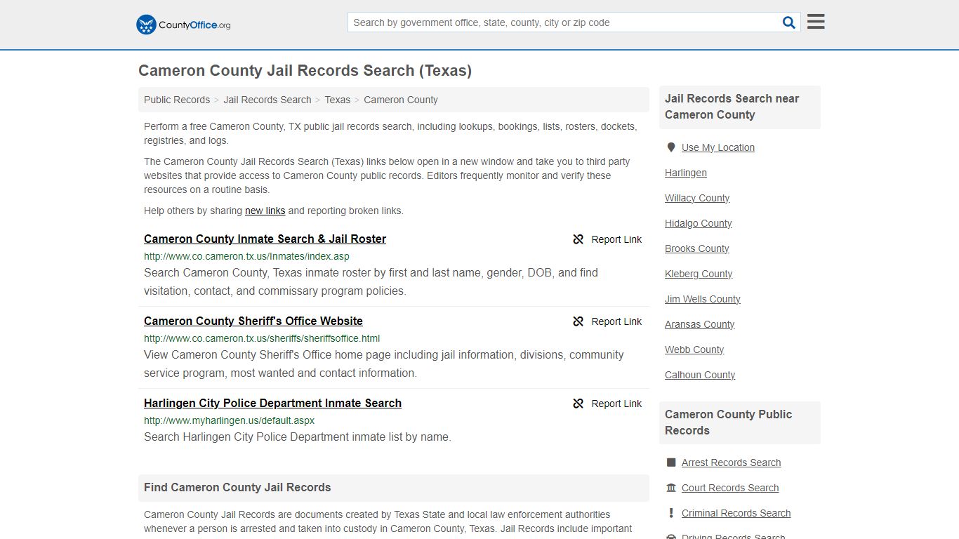 Cameron County Jail Records Search (Texas) - County Office